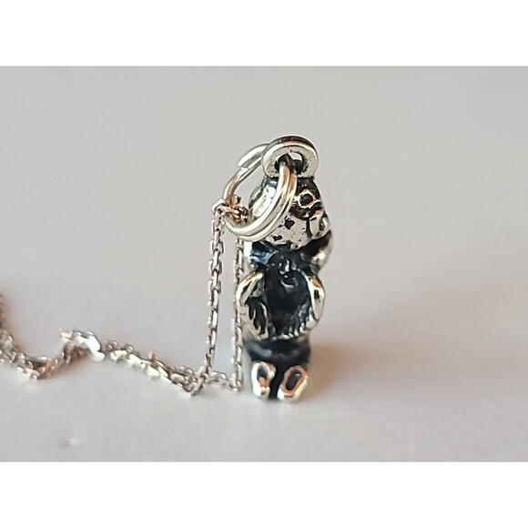 Italian 925 Sterling Silver Praying Angel Pendant Necklace Vintage - Picture 5 of 10